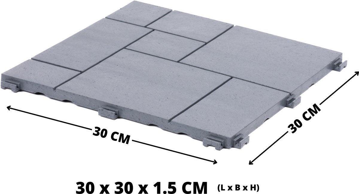 Composiet Terrastegels - Grijs - Mozaïek - 6 Stuks - 0.55 m²