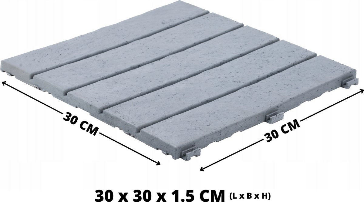 Composiet Terrastegels - Platinum Wit - 12 Stuks - 1,10 m²