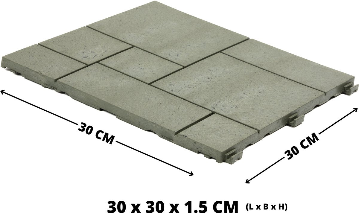 Composiet Terrastegels - Saliegroen - Mozaïek - 6 Stuks - 0.55 m²