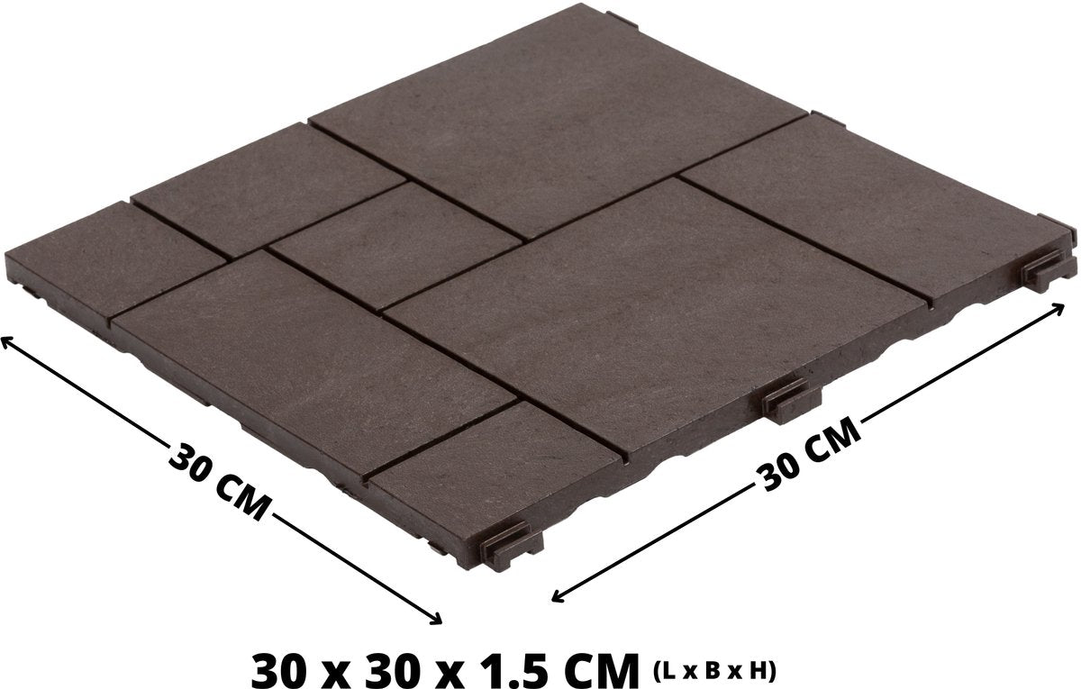Composiet Terrastegels - Bruin - Mozaïek - 6 Stuks - 0.55 m²