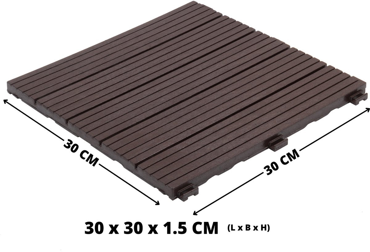 Composiet Terrastegels - Bruin - 11 Stuks - 1 m²