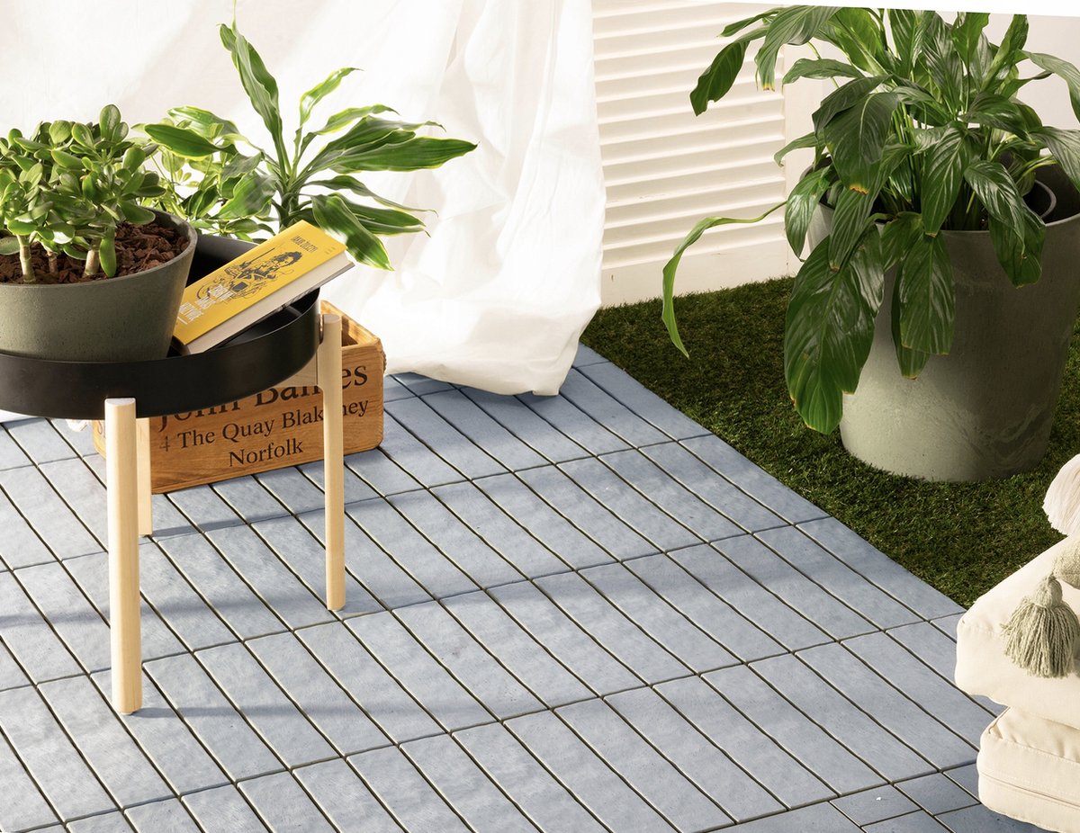 Composiet Terrastegels - Platinum Wit - 12 Stuks - 1,10 m²