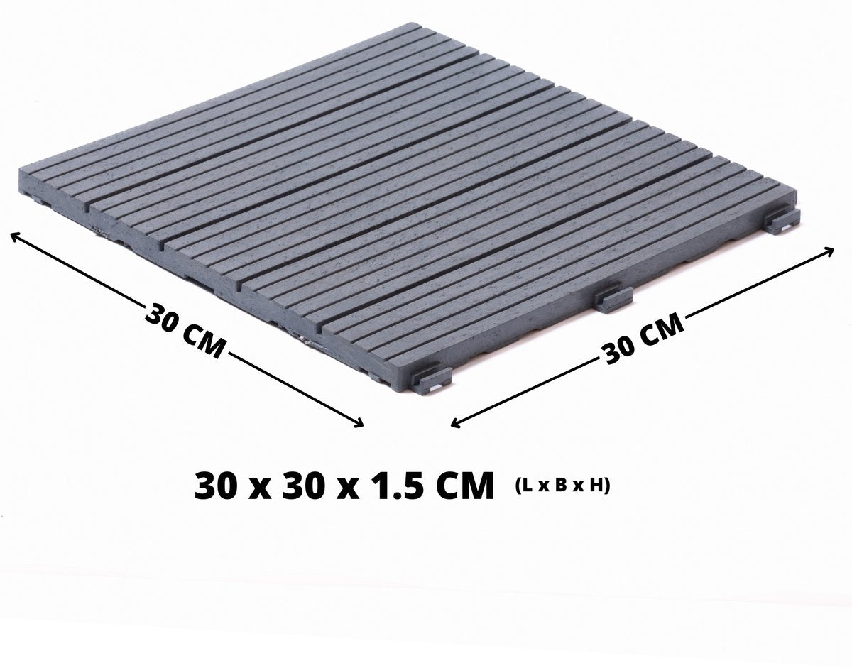 Composiet Terrastegels - Grijs - 12 Stuks - 1,10 m²