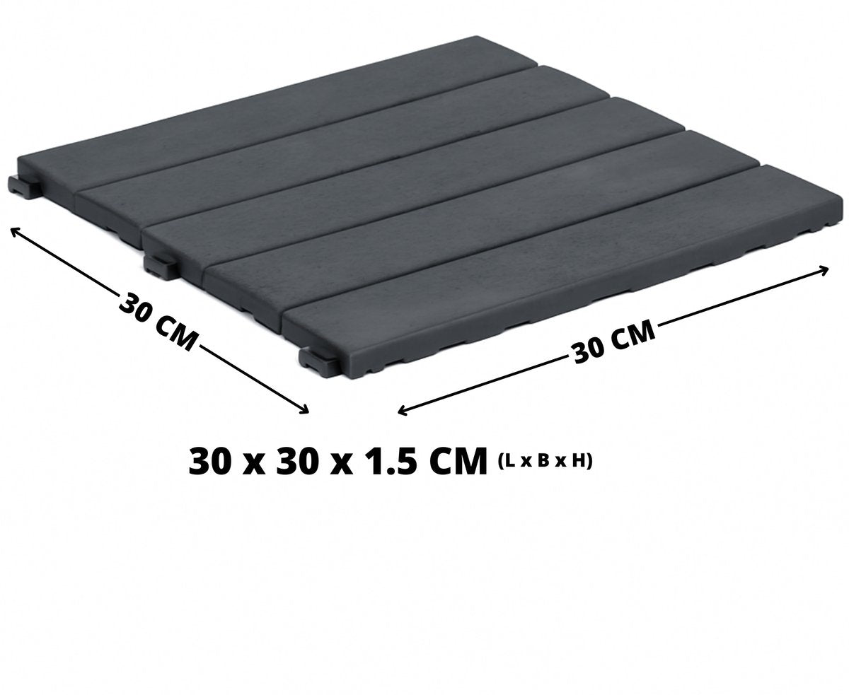 Composiet Terrastegels - Donkergrijs - 6 Stuks - 0.55 m²