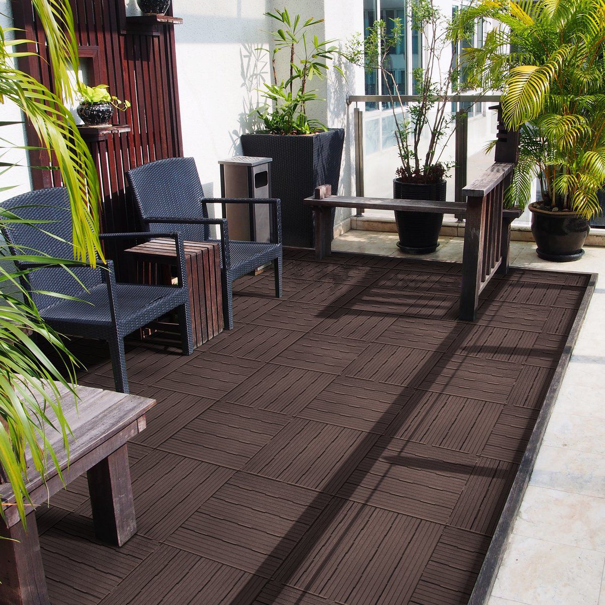 Composiet Terrastegels - Bruin - 11 Stuks - 1 m²
