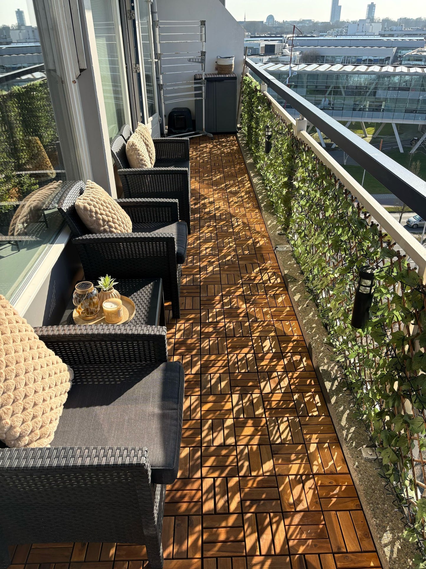 Houten Terrastegels - 12 Latjes - Acaciahout - Bruin - 10 Stuks - 0,90 m²