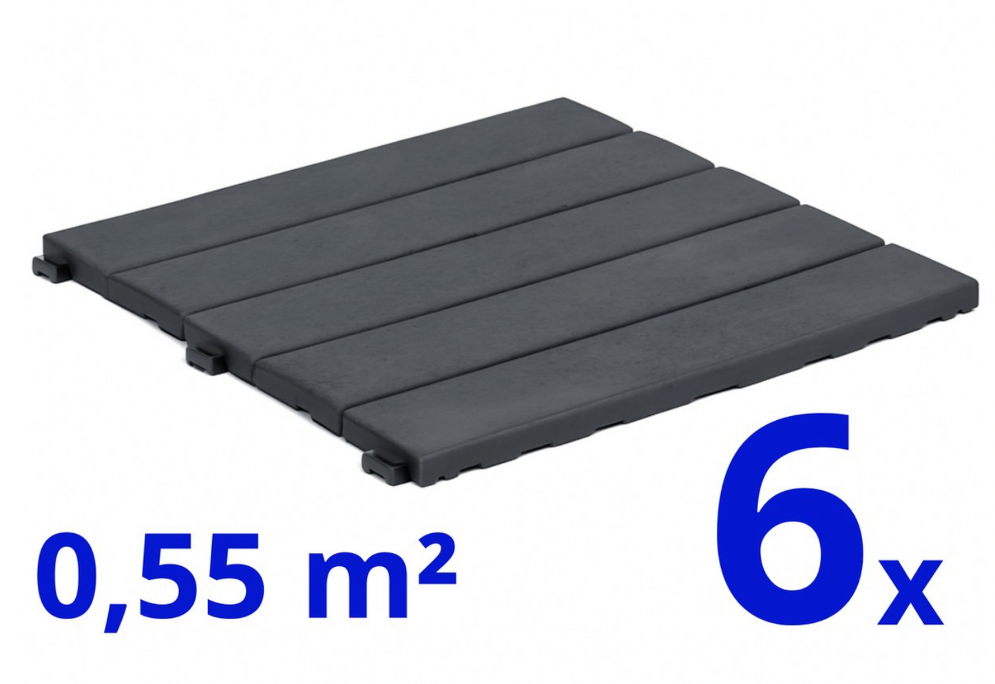 Composiet Terrastegels - Donkergrijs - 6 Stuks - 0.55 m²