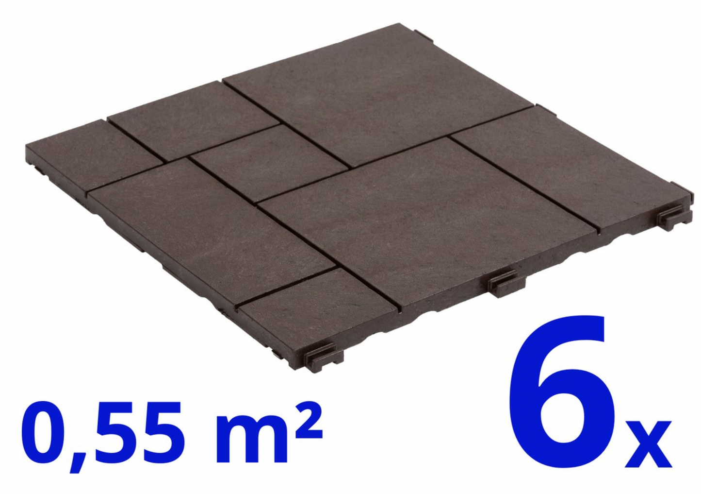 Composiet Terrastegels - Bruin - Mozaïek - 6 Stuks - 0.55 m²