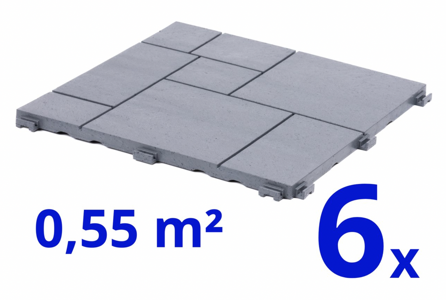 Composiet Terrastegels - Grijs - Mozaïek - 6 Stuks - 0.55 m²