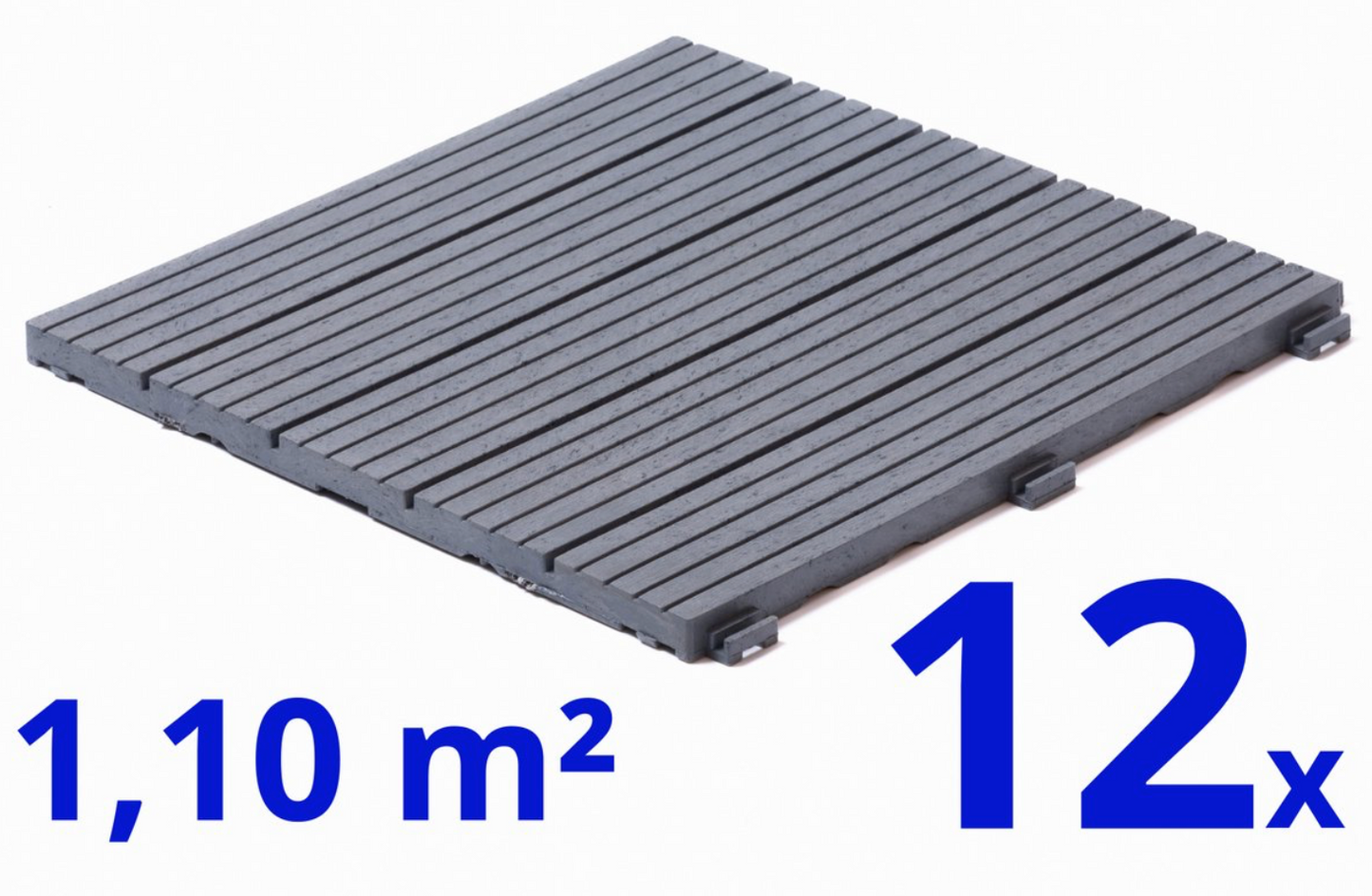 Composiet Terrastegels - Grijs - 12 Stuks - 1,10 m²