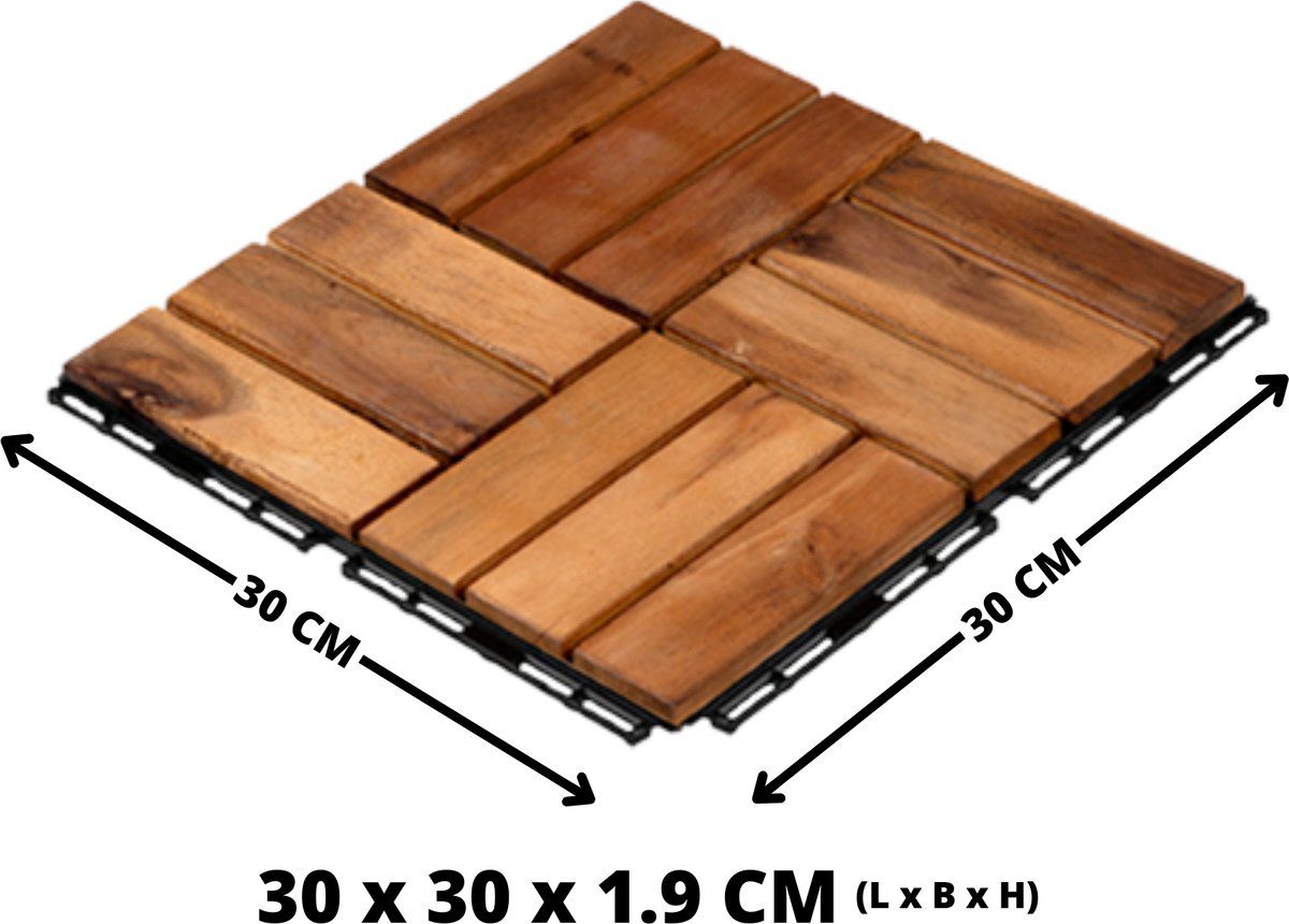 Houten Terrastegels - Acaciahout - Bruin - 10 Stuks - 0,90 m²