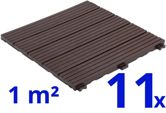 Composiet Terrastegels - Bruin - 11 Stuks - 1 m²