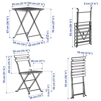 3-Delige Bistroset - Acaciahout / Metaal - 2 Tuinstoelen & 1 Tuintafel