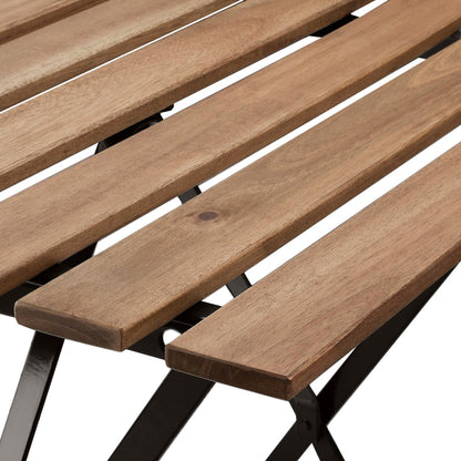 3-Delige Bistroset - Acaciahout / Metaal - 2 Tuinstoelen & 1 Tuintafel