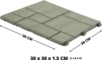 Composiet Terrastegels 30 x 30 CM - Saliegroen - Mozaïek - 6 Stuks - 0.55 m²