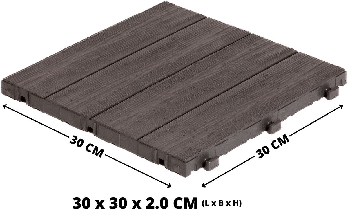 Composiet Terrastegels 30 x 30 CM - Bruin Arista Wood - 6 Stuks - 0.55 m²