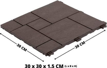 Composiet Terrastegels 30 x 30 CM - Bruin - Mozaïek - 6 Stuks - 0.55 m²