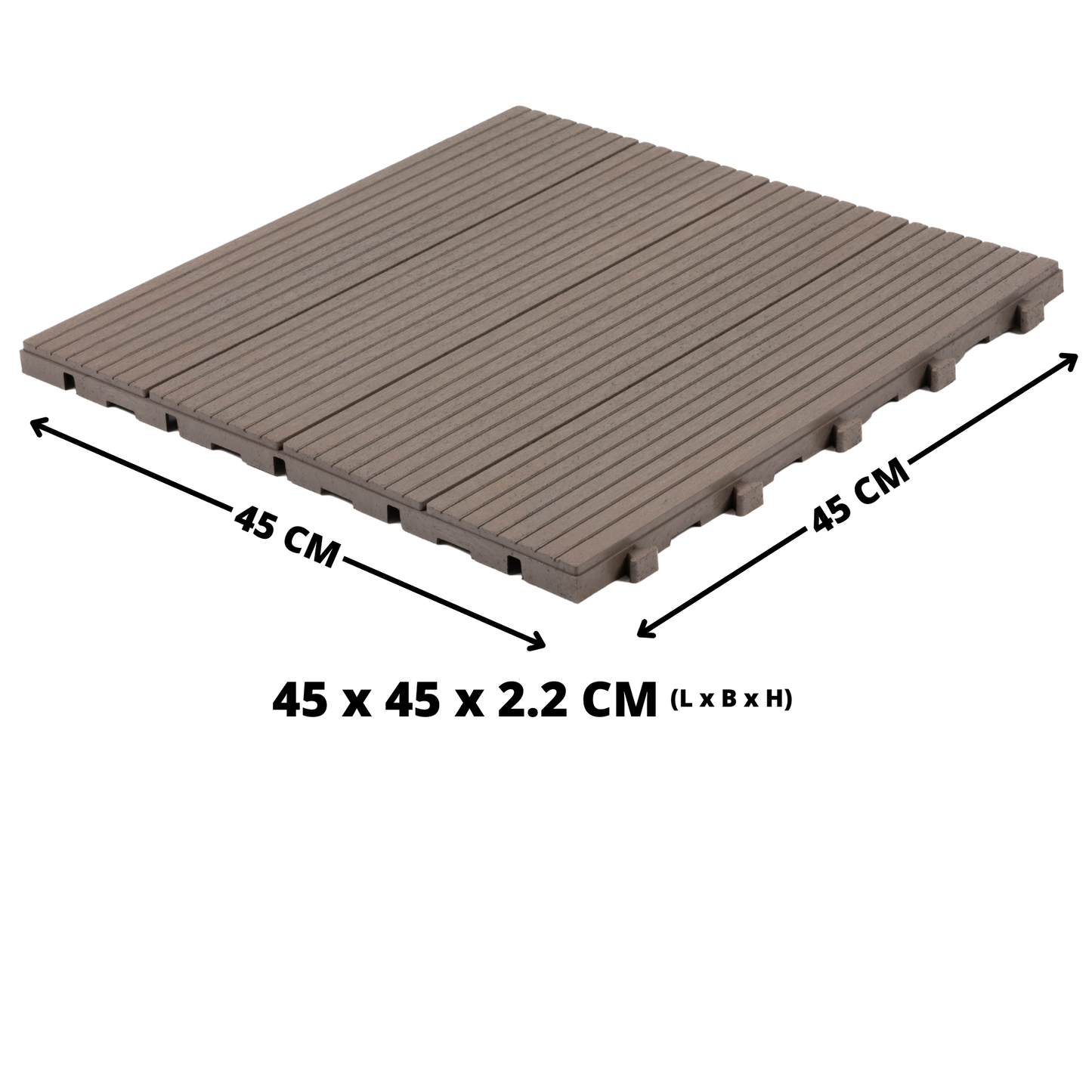 Composiet Terrastegels 45 x 45 CM- Prime Oak - 4 Stuks - 0.81 m²