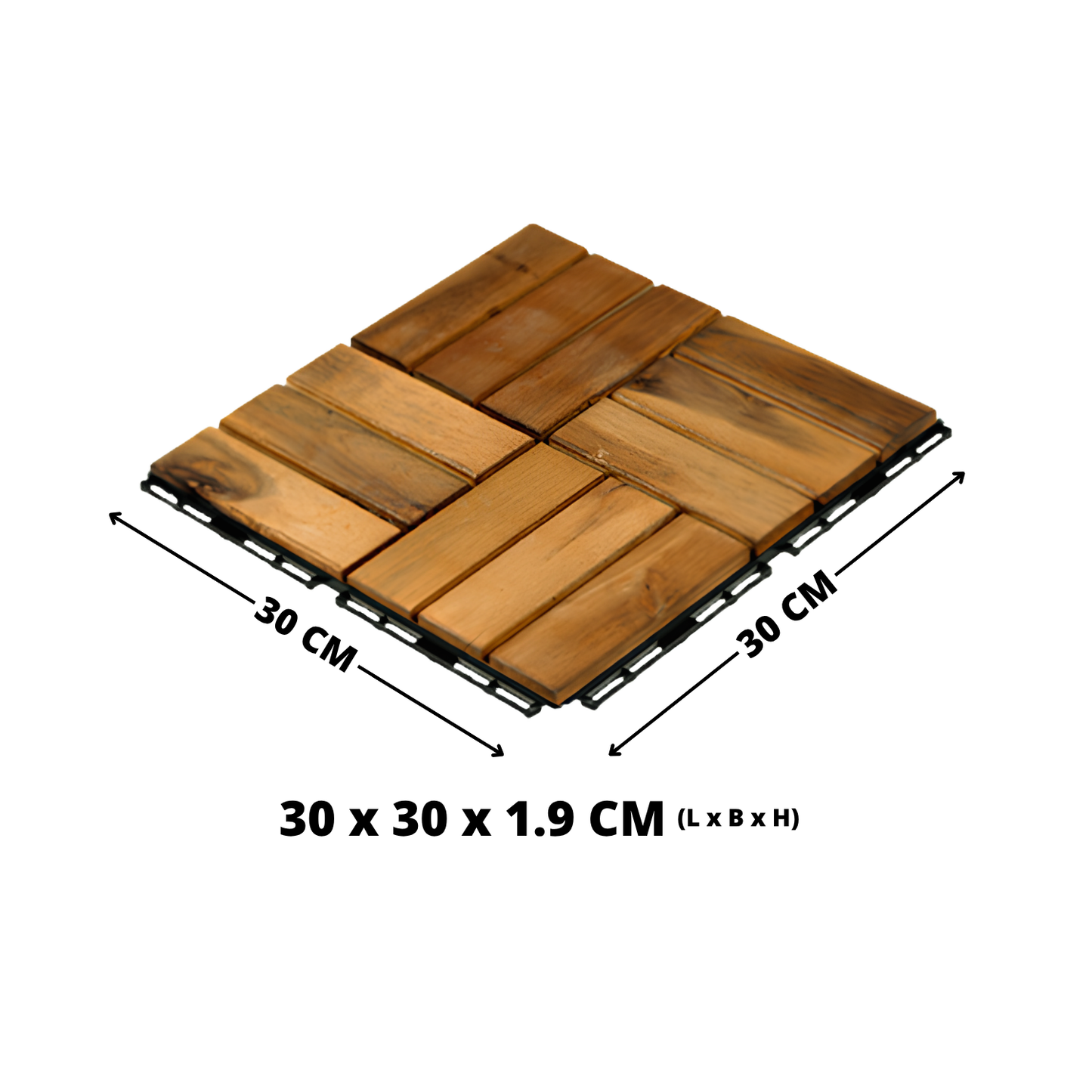 Houten Terrastegels - 12 Latjes - Acaciahout - Bruin - 10 Stuks - 0,90 m²