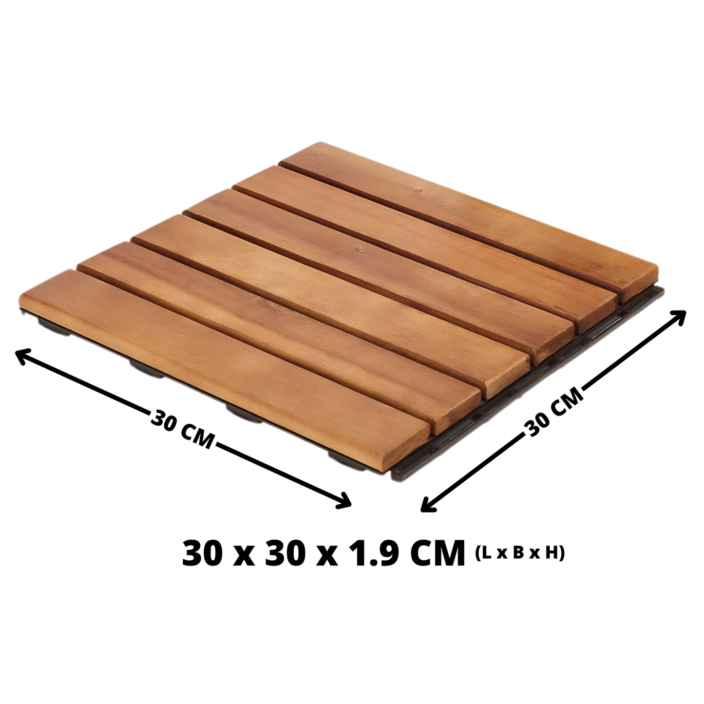 Houten Terrastegels - 6 Latjes - Acaciahout - Bruin - 10 Stuks - 0,90 m²
