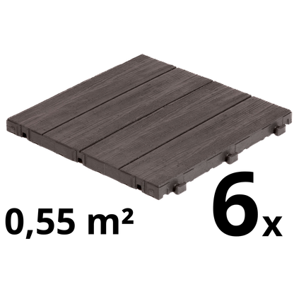 Composiet Terrastegels 30 x 30 CM - Bruin Arista Wood - 6 Stuks - 0.55 m²