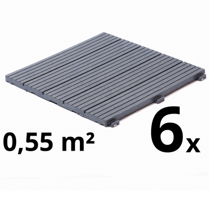 Composiet Terrastegels 30 x 30 CM - Grijs - 6 Stuks - 0.55 m²