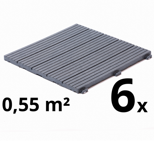 Composiet Terrastegels 30 x 30 CM - Grijs - 6 Stuks - 0.55 m²