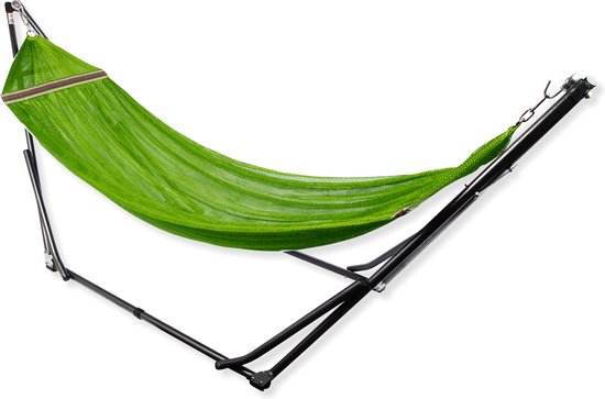 Hangmat met Standaard Opvouwbaar - Groen (200 kg) - Incl. Draagtas