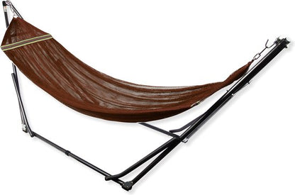 Hangmat met Standaard Opvouwbaar - Bruin (200 kg) - Incl. Draagtas