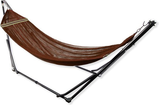 Hangmat met Standaard Opvouwbaar - Bruin (200 kg) - Incl. Draagtas