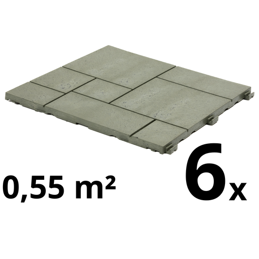 Composiet Terrastegels 30 x 30 CM - Saliegroen - Mozaïek - 6 Stuks - 0.55 m²