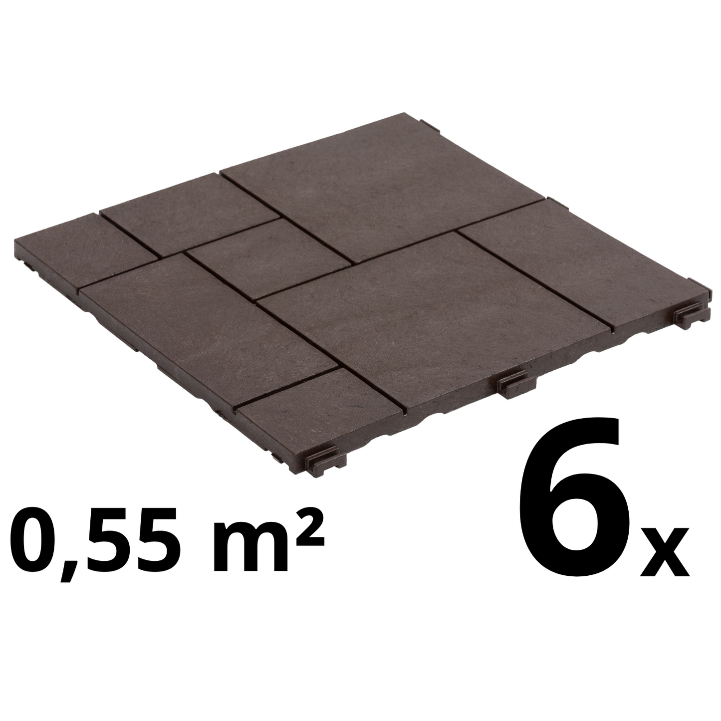Composiet Terrastegels 30 x 30 CM - Bruin - Mozaïek - 6 Stuks - 0.55 m²