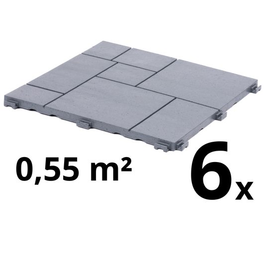 Composiet Terrastegels 30 x 30 CM - Grijs - Mozaïek - 6 Stuks - 0.55 m²