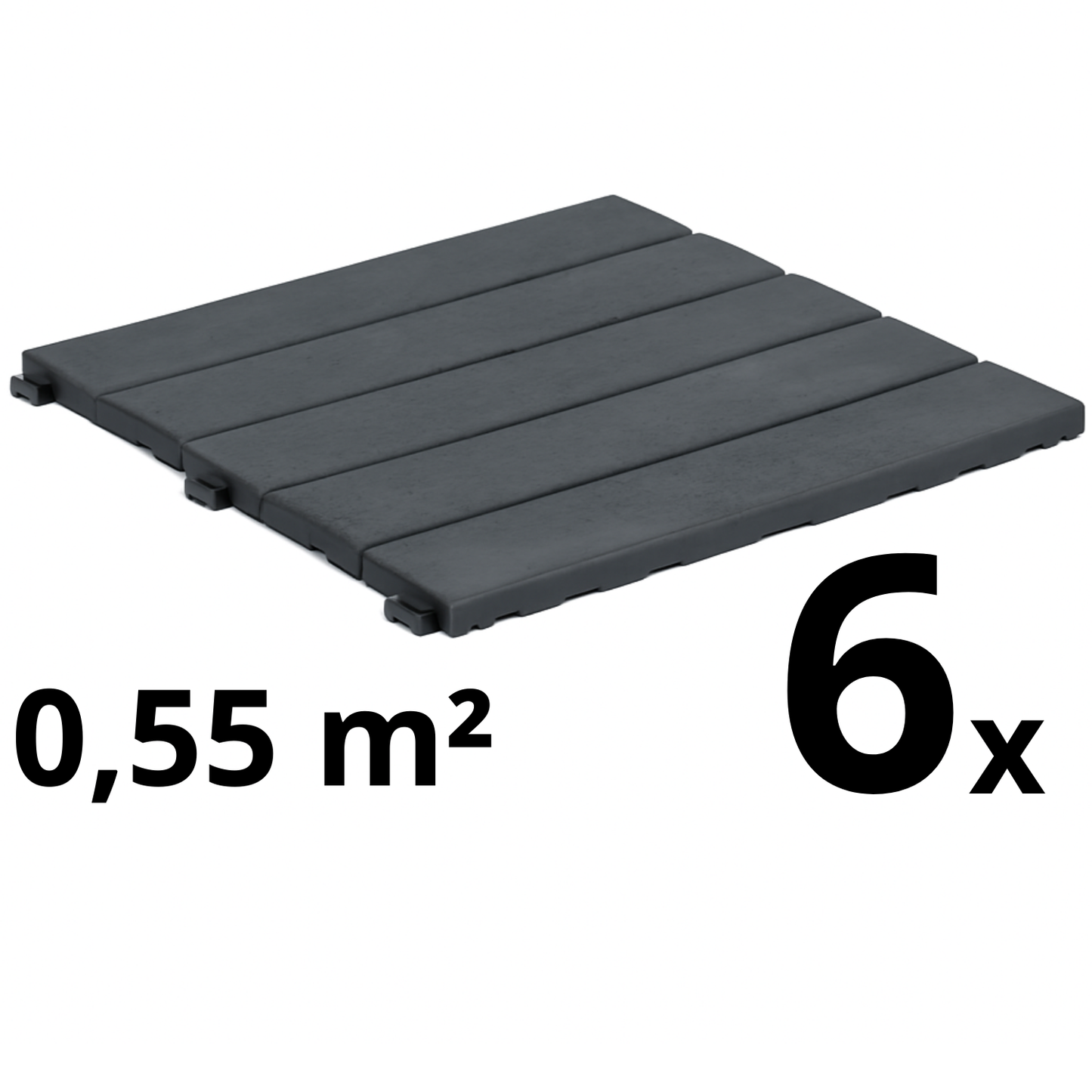 Composiet Terrastegels 30 x 30 CM -  Donkergrijs - 6 Stuks - 0.55 m²