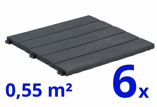 Composiet Terrastegels -  Donkergrijs - 6 Stuks - 0.55 m²