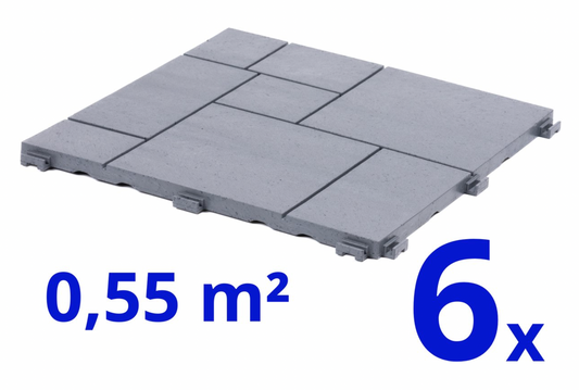 Composiet Terrastegels - Grijs - Mozaïek - 6 Stuks - 0.55 m²