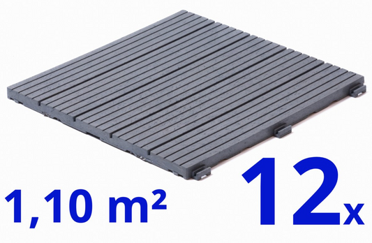 Composiet Terrastegels - Grijs - 12 Stuks - 1,10 m²