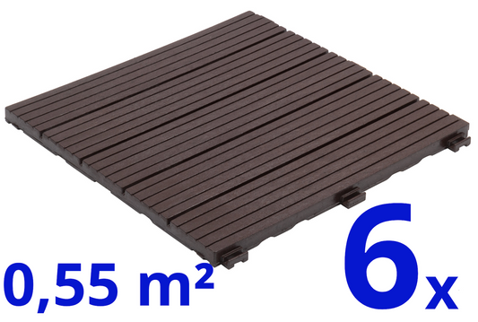 Composiet Terrastegels - Bruin - 6 Stuks - 0.55 m²