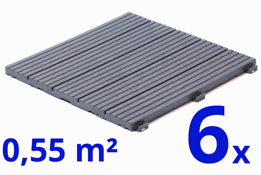 Composiet Terrastegels - Grijs - 6 Stuks - 0.55 m²