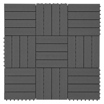 WPC Terrastegels - 4 Latjes - Grijs - 11 Stuks - 1 m²