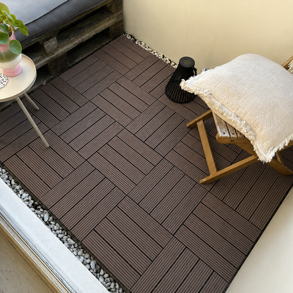 WPC Terrastegels - 4 Latjes - Bruin - 11 Stuks - 1 m²
