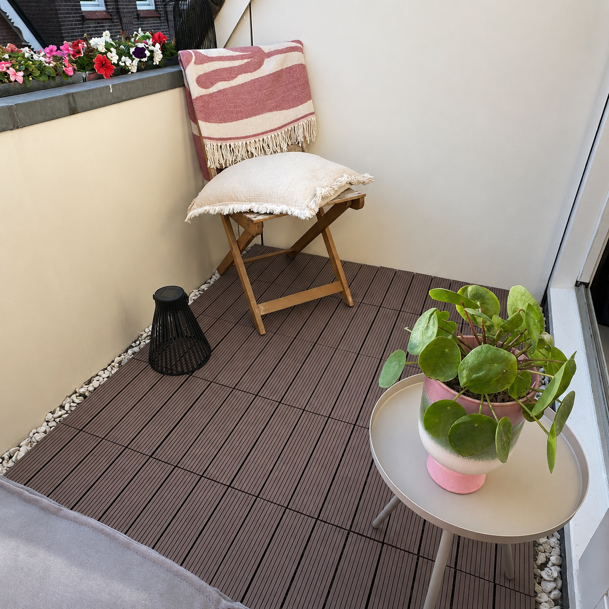WPC Terrastegels - 4 Latjes - Bruin - 11 Stuks - 1 m²
