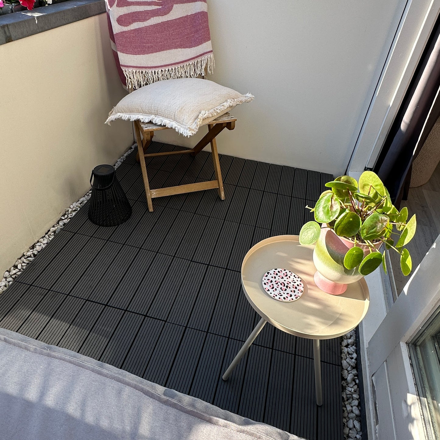 WPC Terrastegels - 4 Latjes - Grijs - 11 Stuks - 1 m²