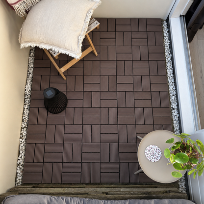 WPC Terrastegels - 8 Latjes - Bruin - 11 Stuks - 1 m²