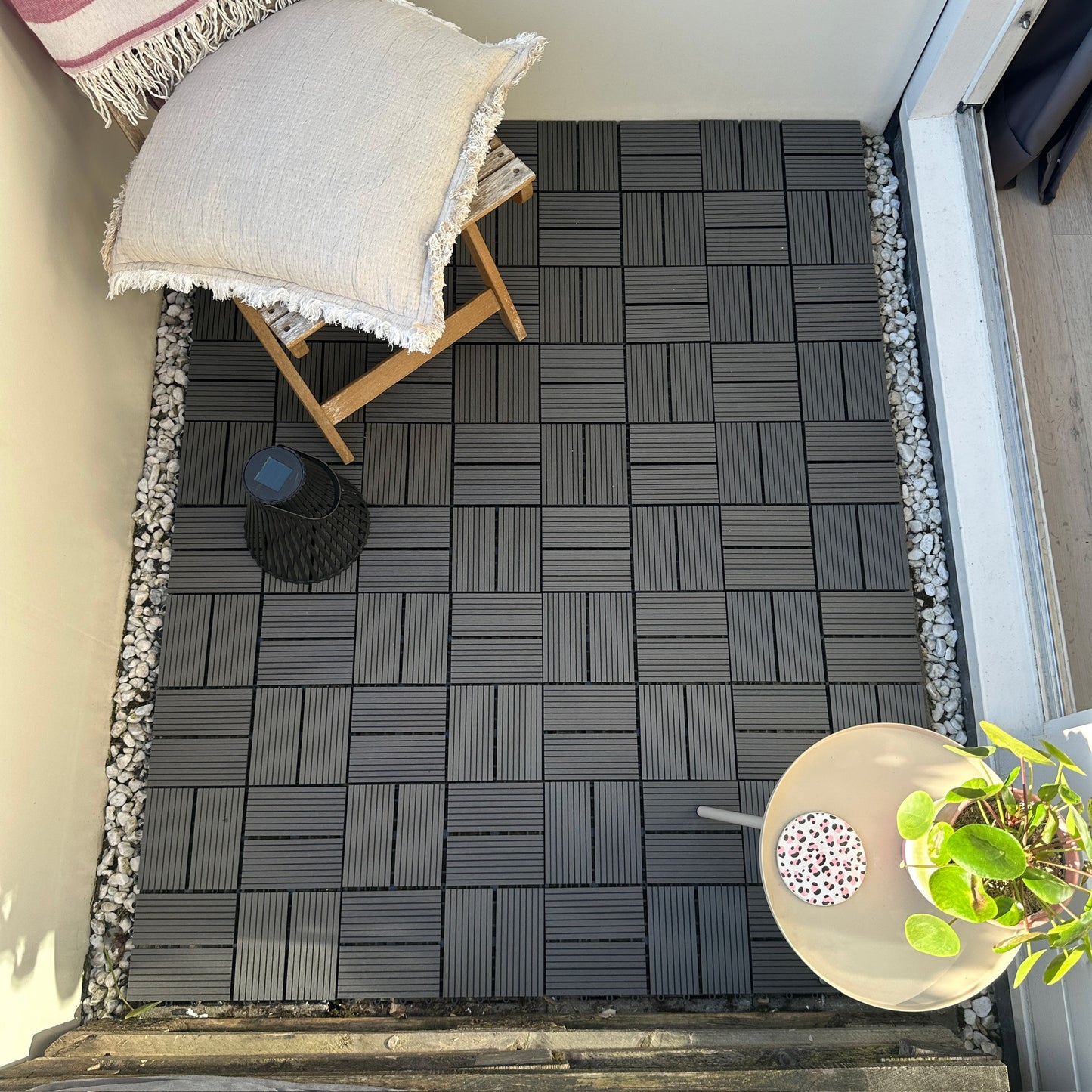 WPC Terrastegels - 8 Latjes - Grijs - 11 Stuks - 1 m²