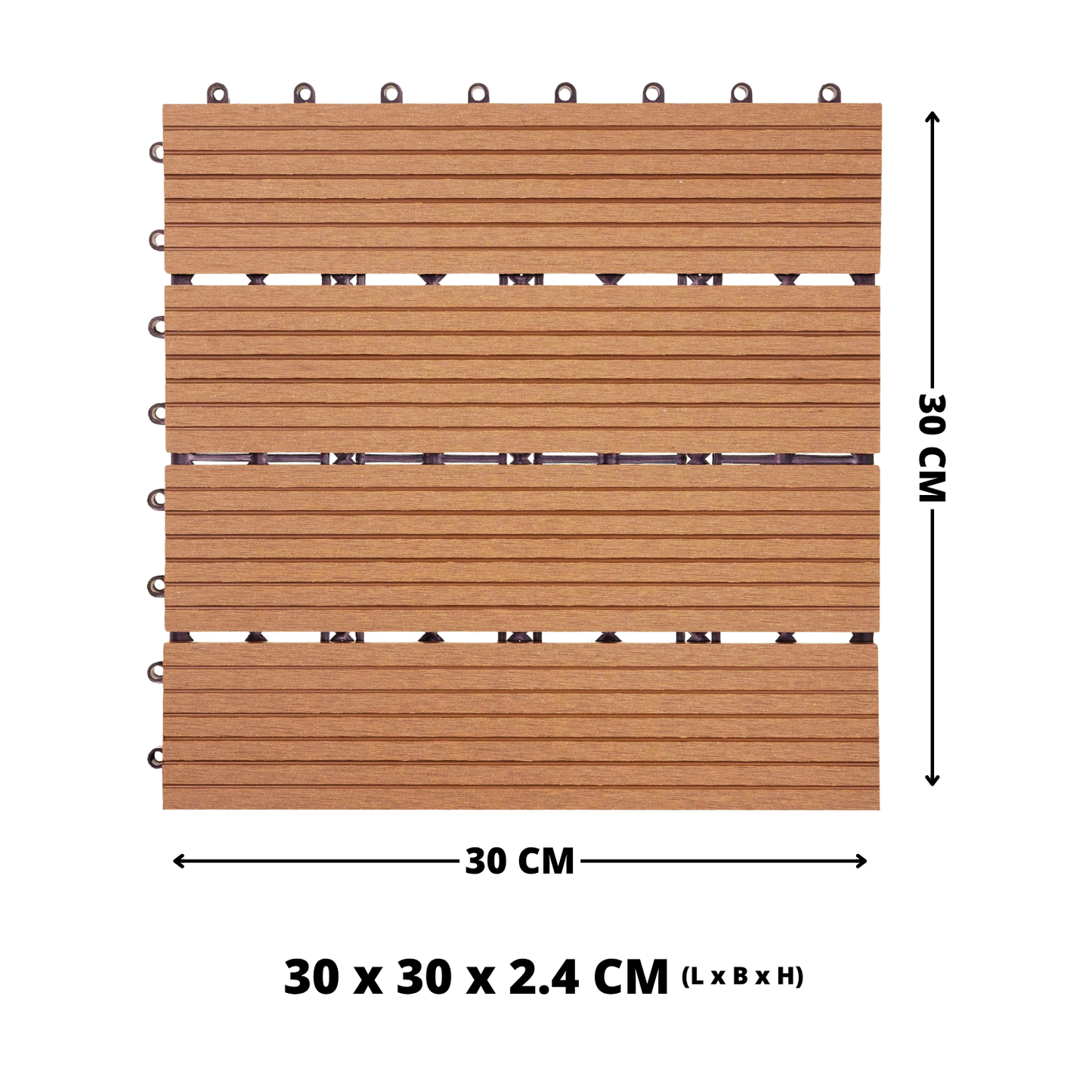 WPC Terrastegels - 4 Latjes - Terracotta - 11 Stuks - 1 m²