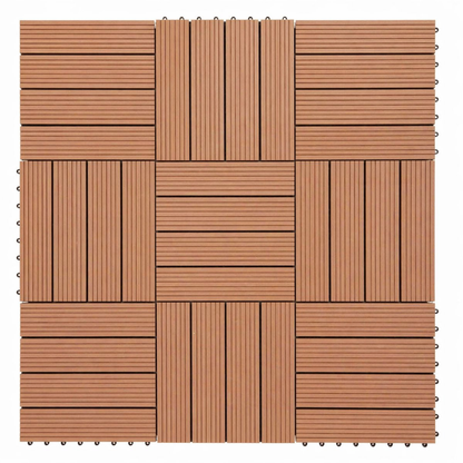 WPC Terrastegels - 4 Latjes - Terracotta - 11 Stuks - 1 m²